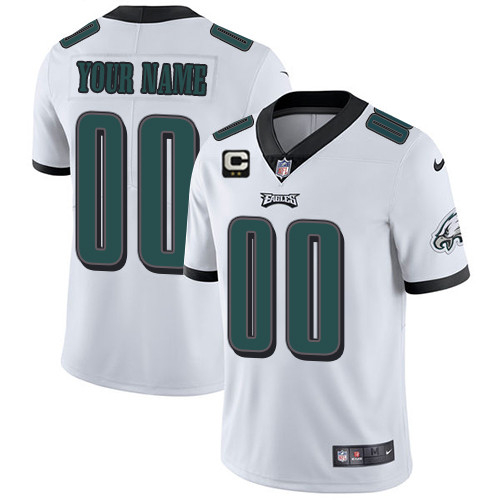 Men's Philadelphia Eagles ACTIVE PLAYER Custom White With 2-star C Patch Vapor Limited Stitched Jersey